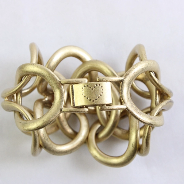 Stella and Dot Gold-Tone Metal Link Bracelet 8"