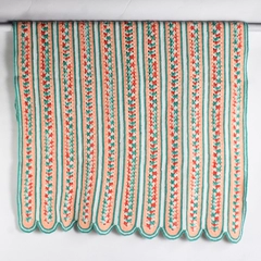 Handmade Crochet Throw Pastel Pink White Green 47" x 60"