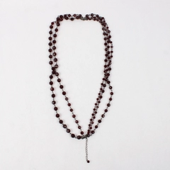Five Strand Dark Red Beaded Necklace 18" Costume Fashion Jewelry