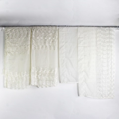 Lot Of 4 Lichtenberg Sheer 2 Valance & 2 Panel Curtains White Floral Lace