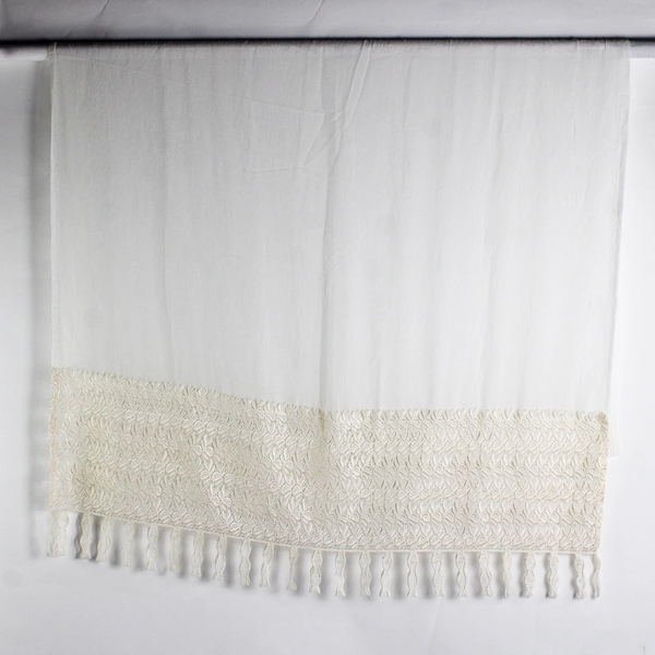 Lot Of 2 Unbranded Sheer White Cream Lace Panel Curtains 51" x 82"