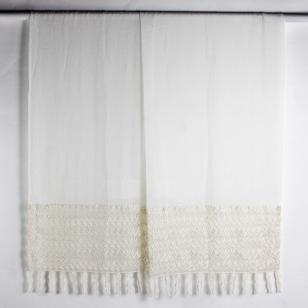 Lot Of 2 Unbranded Sheer White Cream Lace Panel Curtains 51" x 82"