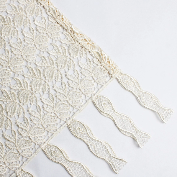 Lot Of 2 Unbranded Sheer White Cream Lace Panel Curtains 51" x 82"