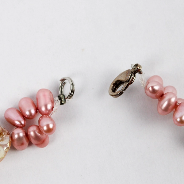 Pink Baroque Pearl Lustrous Beaded Necklace 17.5"