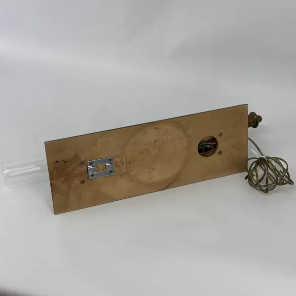 Bronze Corded Electric Wall Sconce Hurricane Lamp Mounted On Wood