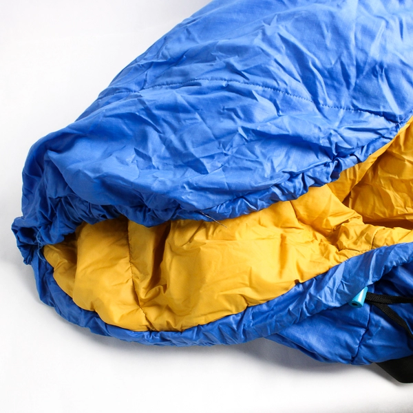 Eddie Bauer Mummy Sleeping Bag Blue/Yellow 86" x 25" Lightweight