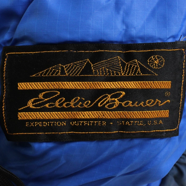 Eddie Bauer Mummy Sleeping Bag Blue/Yellow 86" x 25" Lightweight