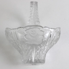 Anna Hutte Bleikristall 24% Lead Crystal Basket Frosted Roses Germany