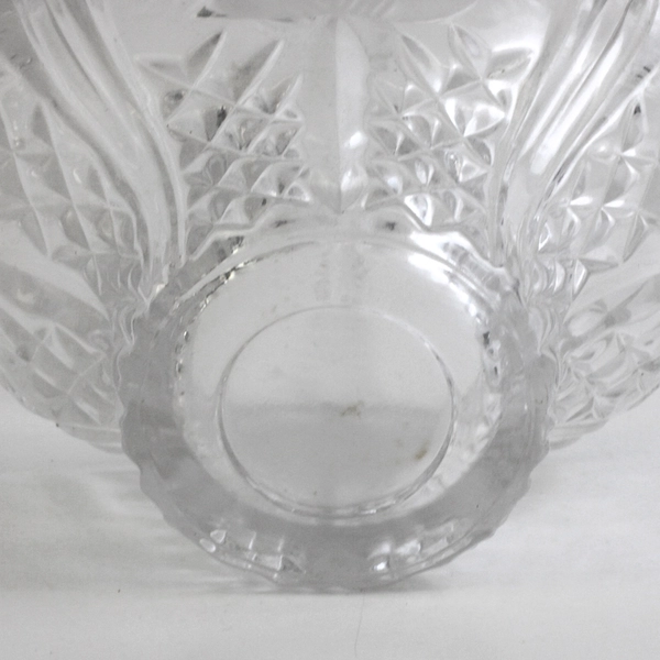 Anna Hutte Bleikristall 24% Lead Crystal Basket Frosted Roses Germany