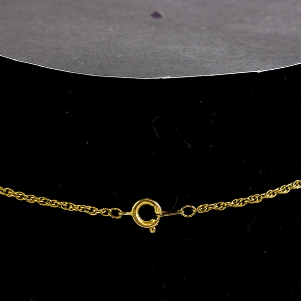 Unmarked Pink Heart Stone Gold-Tone Delicate Chain Necklace 16"