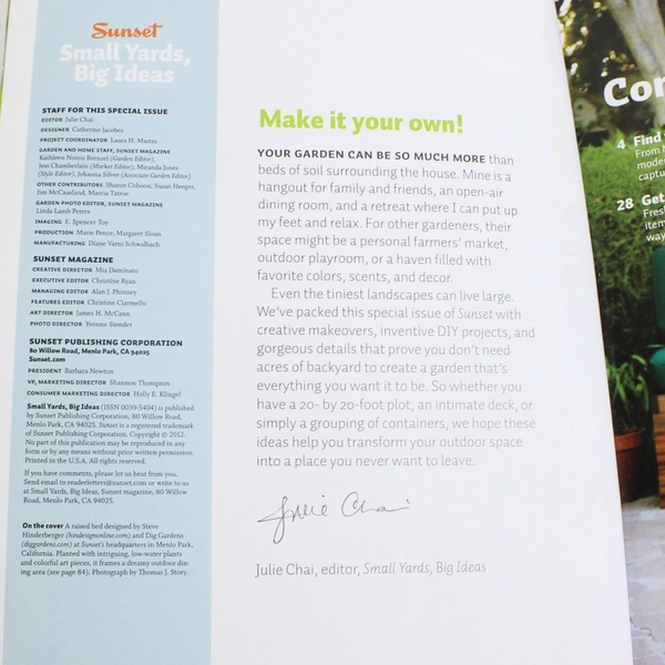 Sunset Magazine Sunset Small Yards Big Ideas 2012 Sunset Publishing Corporation