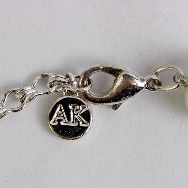 Anne Klein White Faux Pearl Chain Link Accent Necklace 23.5"