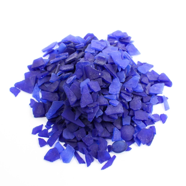 Blue Colbat Crushed Glass Flat 2.1 Pounds for DIY Crafting
