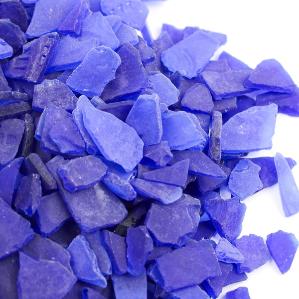 Blue Colbat Crushed Glass Flat 2.1 Pounds for DIY Crafting