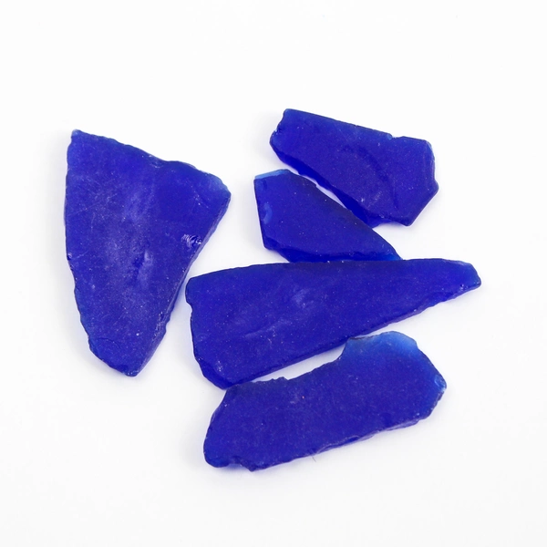 Blue Colbat Crushed Glass Flat 2.1 Pounds for DIY Crafting