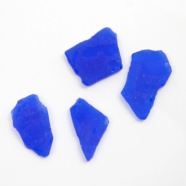 Blue Colbat Crushed Glass Flat 2.1 Pounds for DIY Crafting