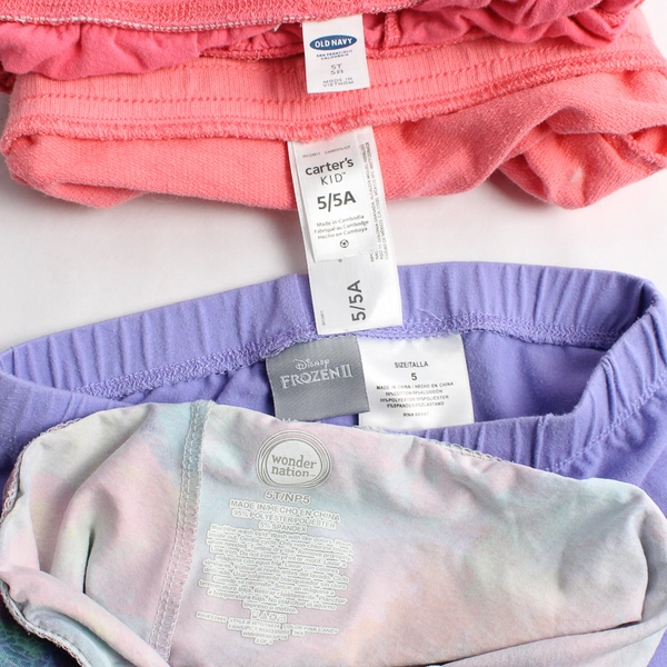 Lot of 4 Casual Bottoms Leggings Shorts Girls' Size 5 and 5T