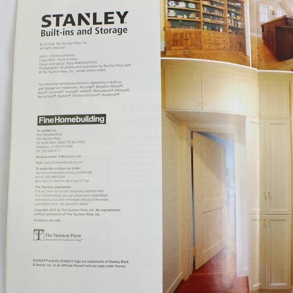 Fine Home Building Stanley Built-Ins and Storage A Homeowner's Guide 2015 PB