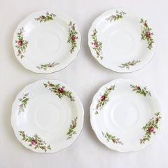Lot Of 4 Johann Haviland Moss Rose Dishware Flat Cup Saucers