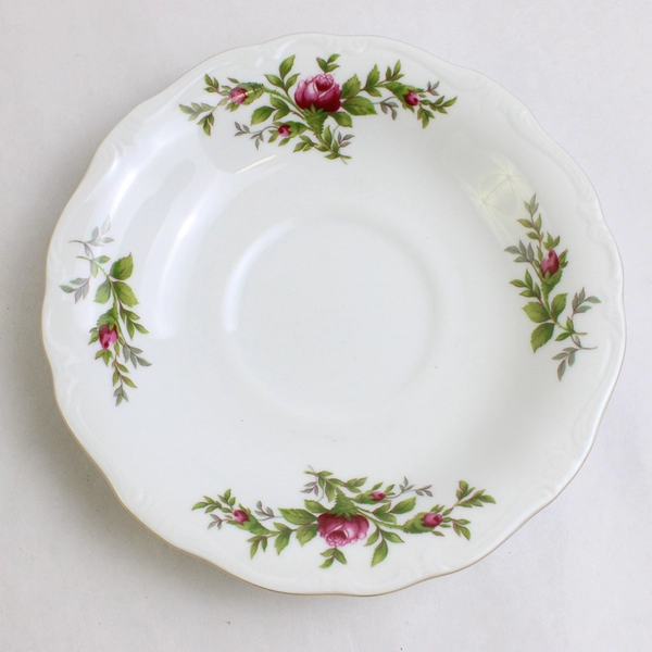 Lot Of 4 Johann Haviland Moss Rose Dishware Flat Cup Saucers