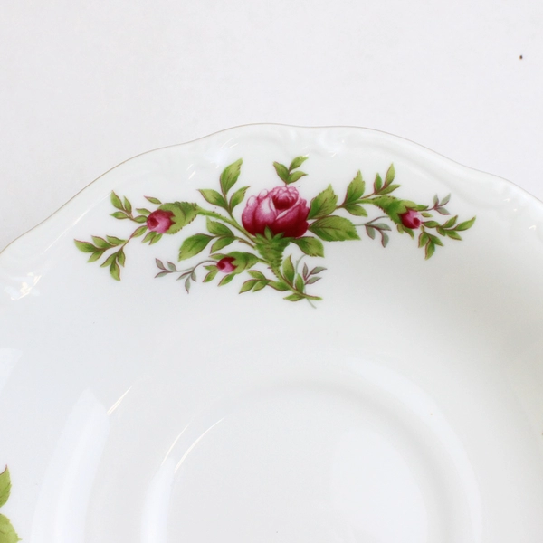 Lot Of 4 Johann Haviland Moss Rose Dishware Flat Cup Saucers