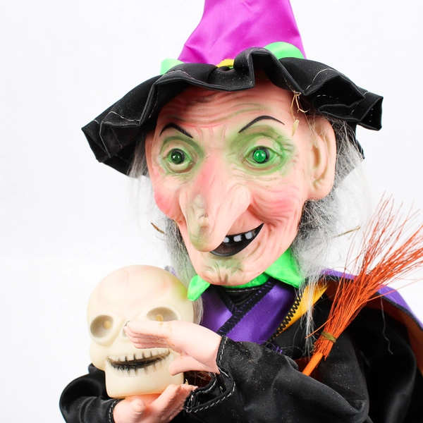 Vintage RUSS Haunting Horrors Animatronic Witch Flash & Sound Halloween Works