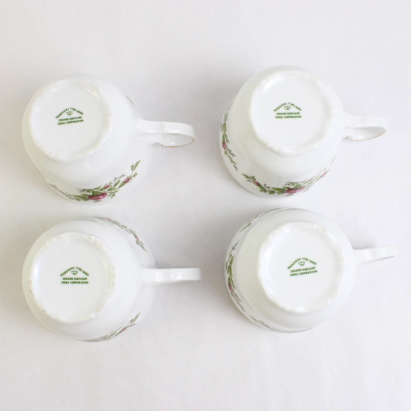 Lot Of 4 Johann Haviland Moss Rose Dishware Flat Cups
