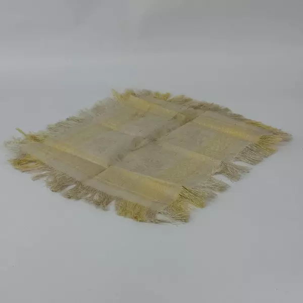 Antique 1863 Silk Damask Fringed Tea Time Napkin