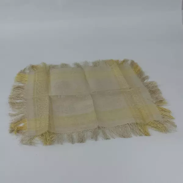 Antique 1863 Silk Damask Fringed Tea Time Napkin