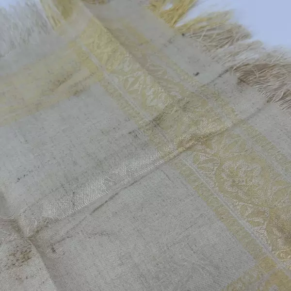 Antique 1863 Silk Damask Fringed Tea Time Napkin