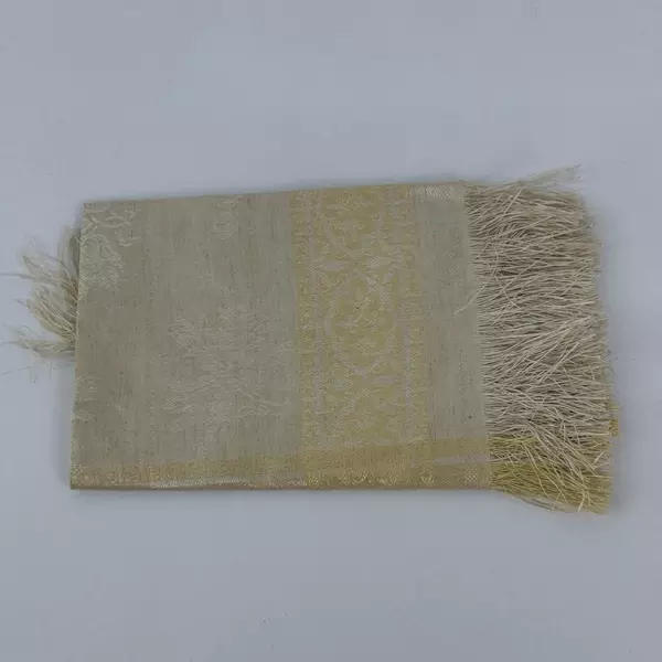 Antique 1863 Silk Damask Fringed Tea Time Napkin