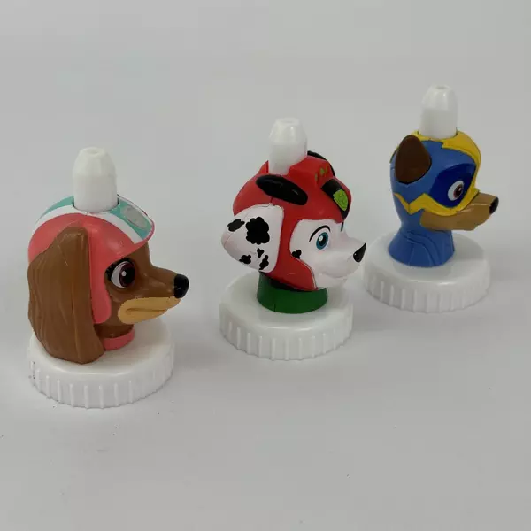 Lot of 3 Good 2 Grow Paw Patrol Juice Bottle Toppers Chase Liberty Marshall