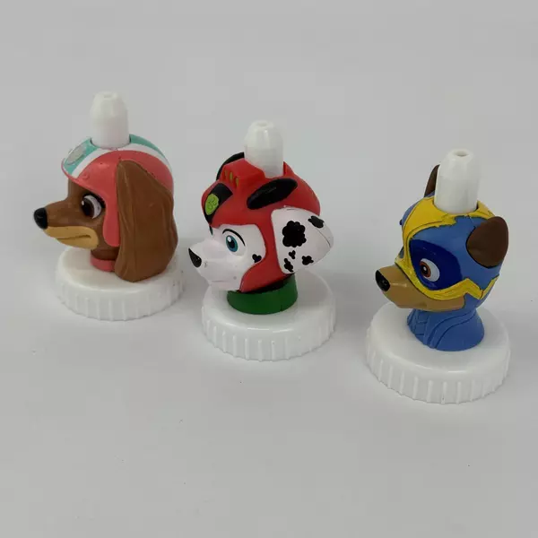 Lot of 3 Good 2 Grow Paw Patrol Juice Bottle Toppers Chase Liberty Marshall