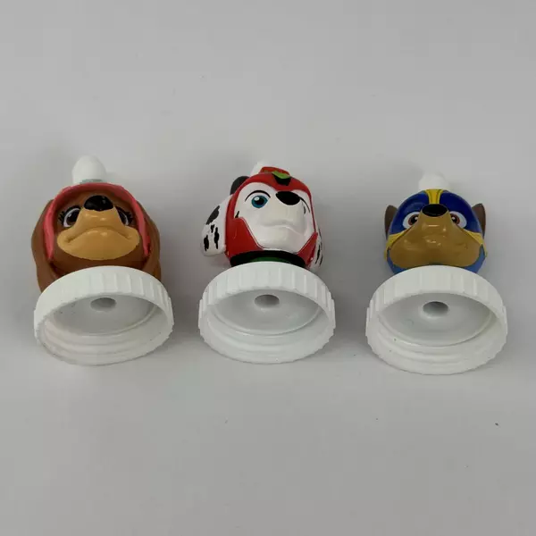 Lot of 3 Good 2 Grow Paw Patrol Juice Bottle Toppers Chase Liberty Marshall