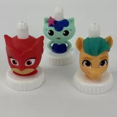 Lot of 3 Good 2 Grow Juice Bottle Toppers My Little Pony MerCat Owlette