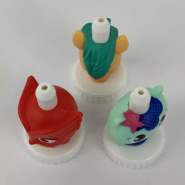 Lot of 3 Good 2 Grow Juice Bottle Toppers My Little Pony MerCat Owlette
