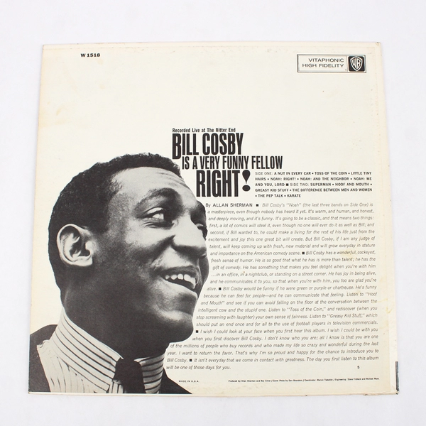 Bill Cosby Is A Very Funny Fellow Right! Vinyl LP Warner Bros. Record W-1518