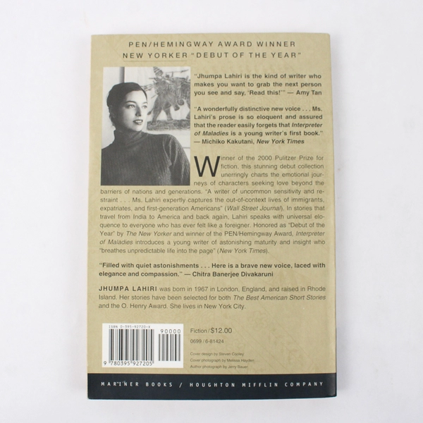 Interpreter Of Maladies Short Stories by Jhumpa Lahiri 1999 Paperback