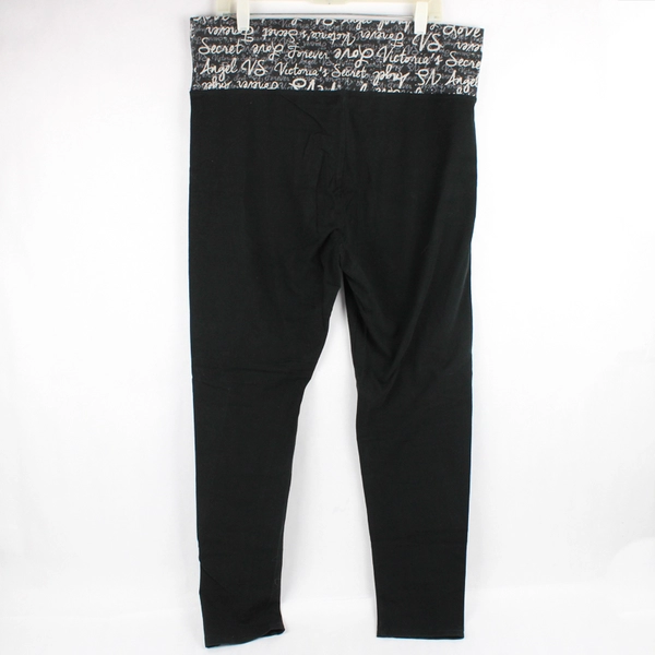 Victoria's Secret Black and Gray Fold Over Pants Women's XL