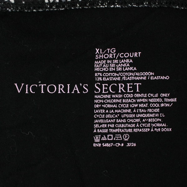 Victoria's Secret Black and Gray Fold Over Pants Women's XL