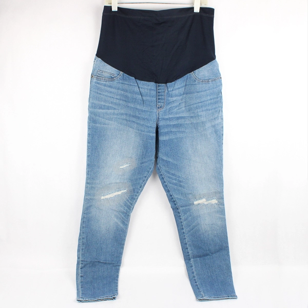 Liz Lange Maternity Medium Wash Distressed Jeggings Women's Size Large