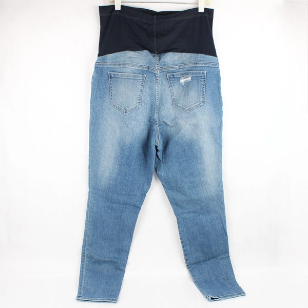 Liz Lange Maternity Medium Wash Distressed Jeggings Women's Size Large