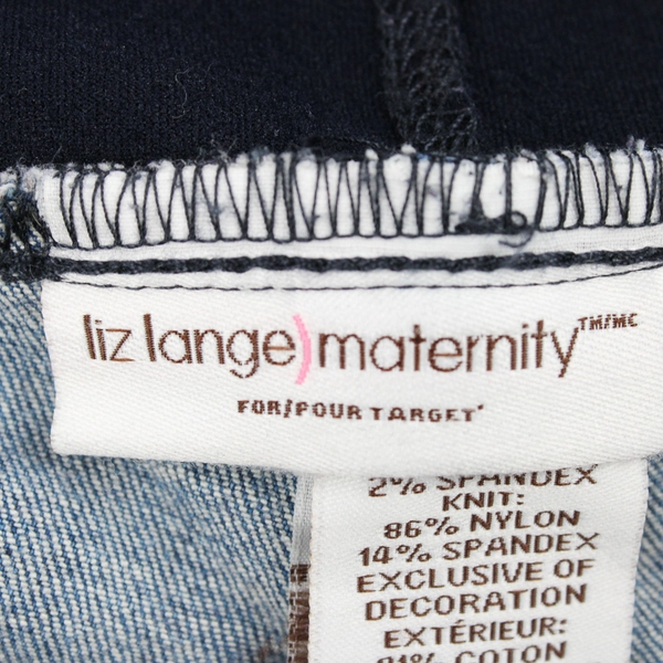 Liz Lange Maternity Medium Wash Distressed Jeggings Women's Size Large