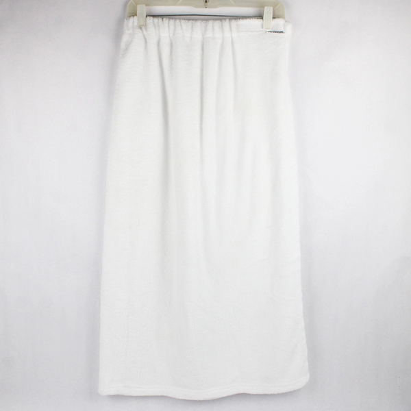 Spa Luxury Hook and Loop Elastic White Bathrobe Body Wrap Towel One Size