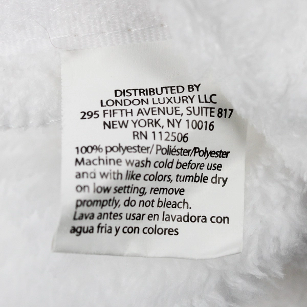 Spa Luxury Hook and Loop Elastic White Bathrobe Body Wrap Towel One Size