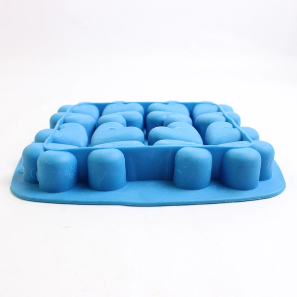 Lot Of 2 Silicone IKEA Ice Cube Trays Blue Hearts & Orange Stars