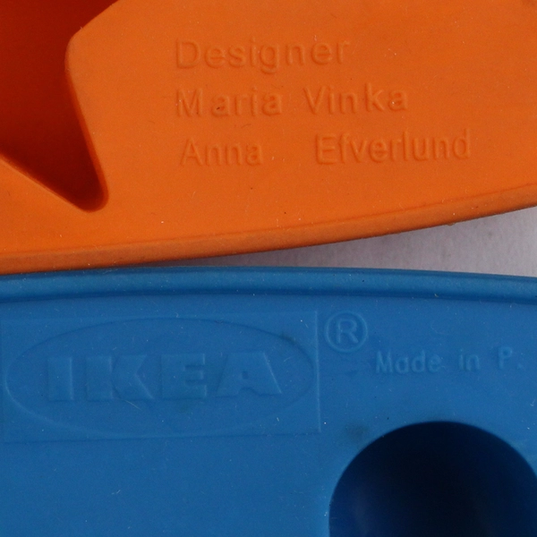 Lot Of 2 Silicone IKEA Ice Cube Trays Blue Hearts & Orange Stars