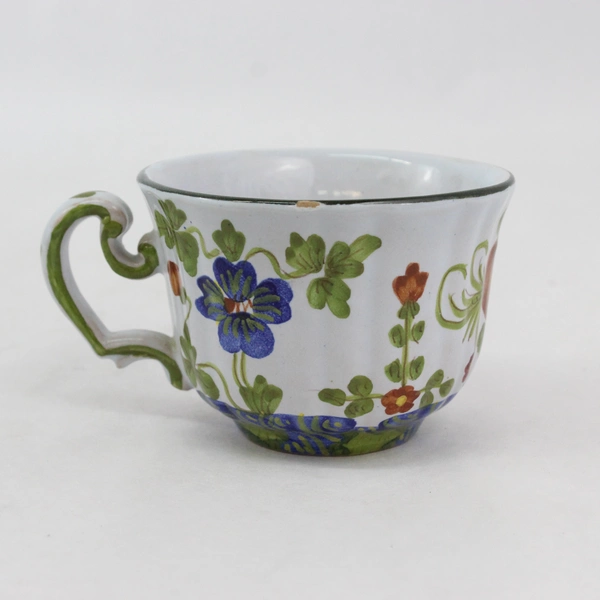 Imolarte Garafano Imola Blue Carnation Coffee Cup Faenza Italy