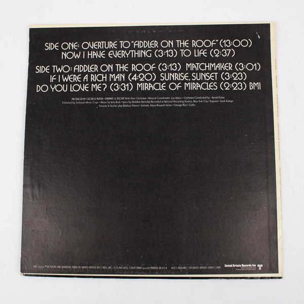 Ferrante & Teicher Fiddler On The Roof Vinyl LP UAS 5552