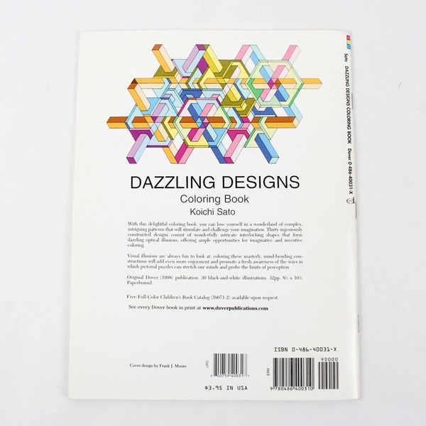 Dazzling Designs Coloring Book by Koichi Sato 1998 Paperback Unused